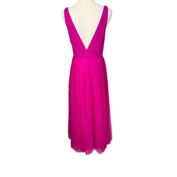 Monique Lhuillier Tulle Cut Out Midi Dress Pink Size 4 NWT - Picture 4 of 9